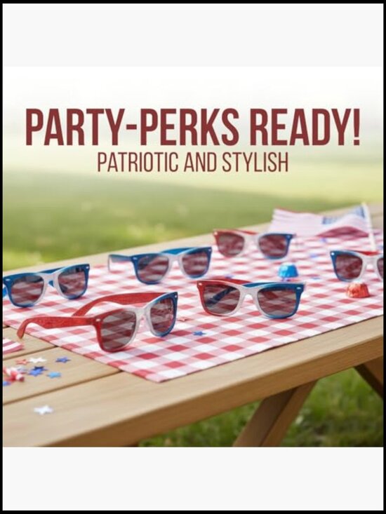 Patriotic Nomad Sunglasses Glitter Design Plastic Pack of 12 Party Favors main image 5